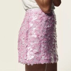 Zara Pink Sequin Mini Skirt